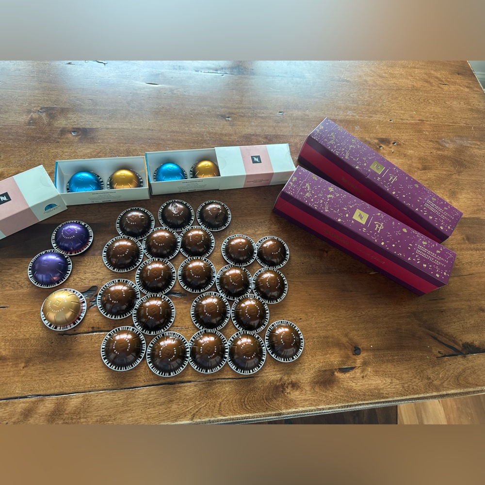 Nespresso Capsule Collection in Brown, Blue, and Gold